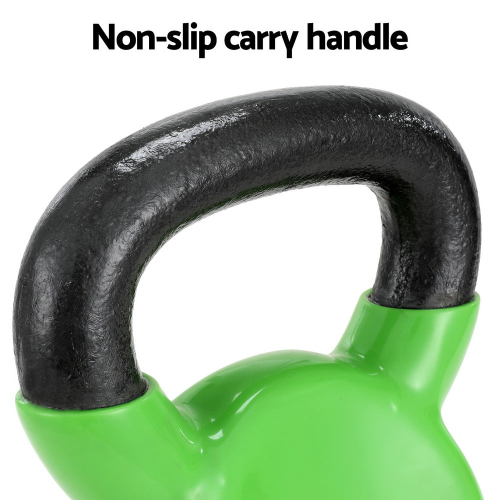 Everfit 8kg Kettlebell Set Weightlifting Bench Dumbbells Kettle Bell Gym Home FIT-K-KB-8KG-GN