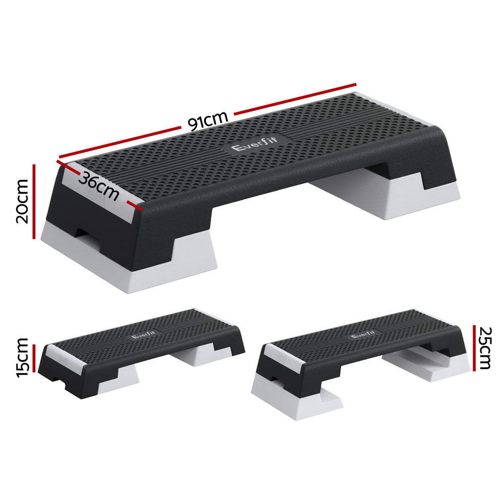Everfit 3 Level Aerobic Step Adjustable Stepper for Home Workouts FIT-M-AES-T004