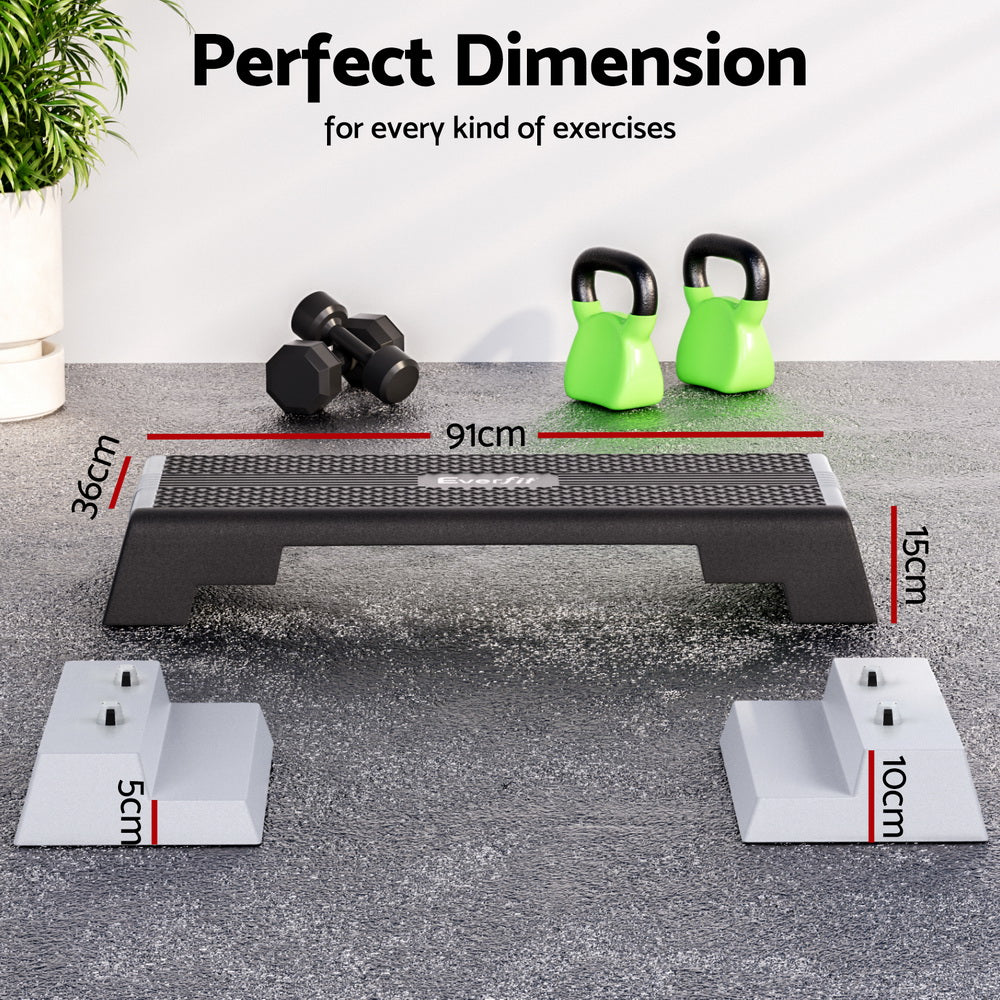 Everfit 3 Level Aerobic Step Adjustable Stepper for Home Workouts FIT-M-AES-T004