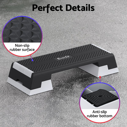 Everfit 3 Level Aerobic Step Adjustable Stepper for Home Workouts FIT-M-AES-T004