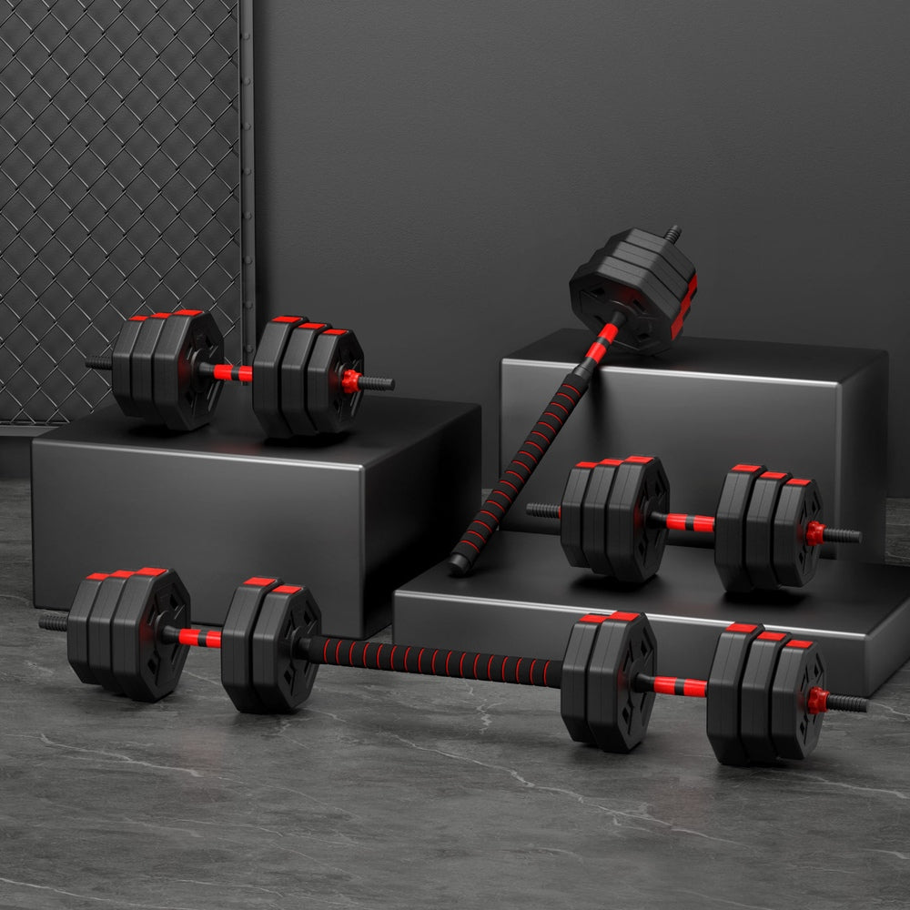 Everfit 40kg Adjustable Dumbbell Barbell Set Weight Plates Home Workout FIT-M-DBS-40KG-AB