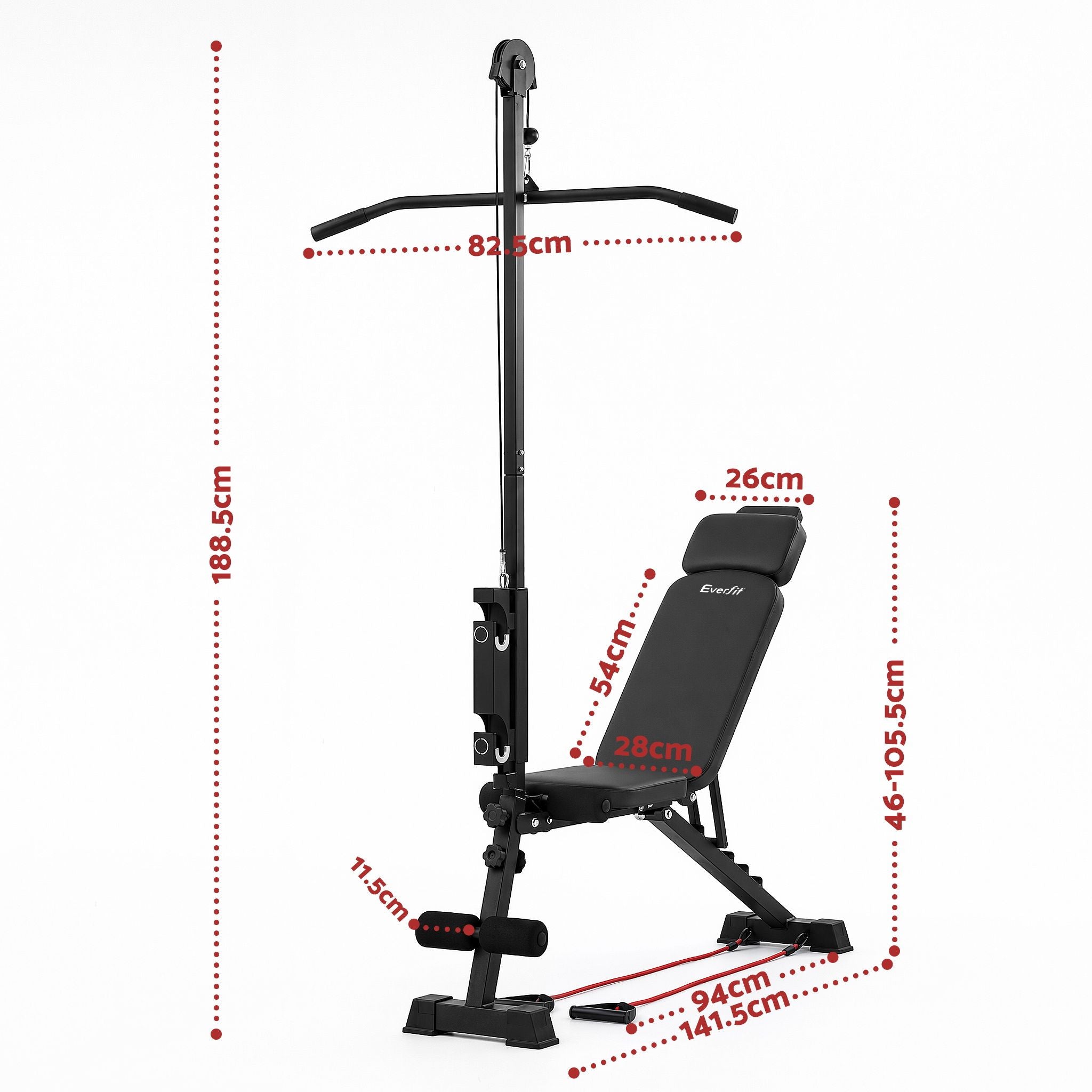 Everfit Adjustable Weight Bench Foldable Multi-Function Weight Bench
