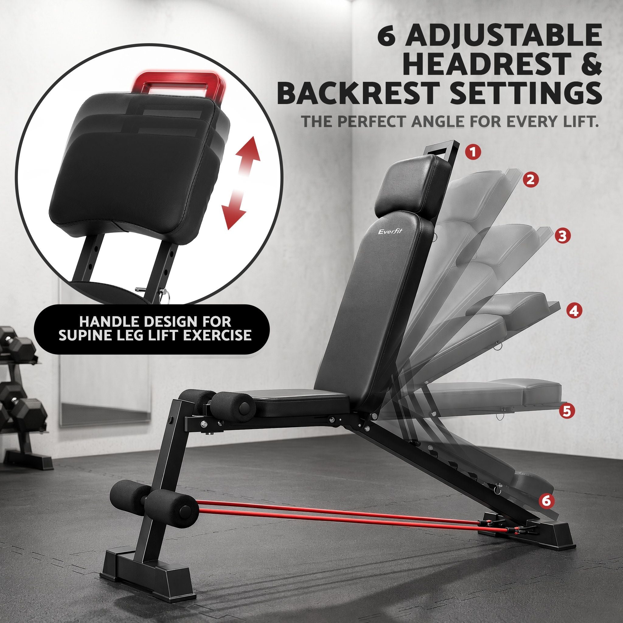 Everfit Adjustable Weight Bench Foldable Multi-Function Weight Bench