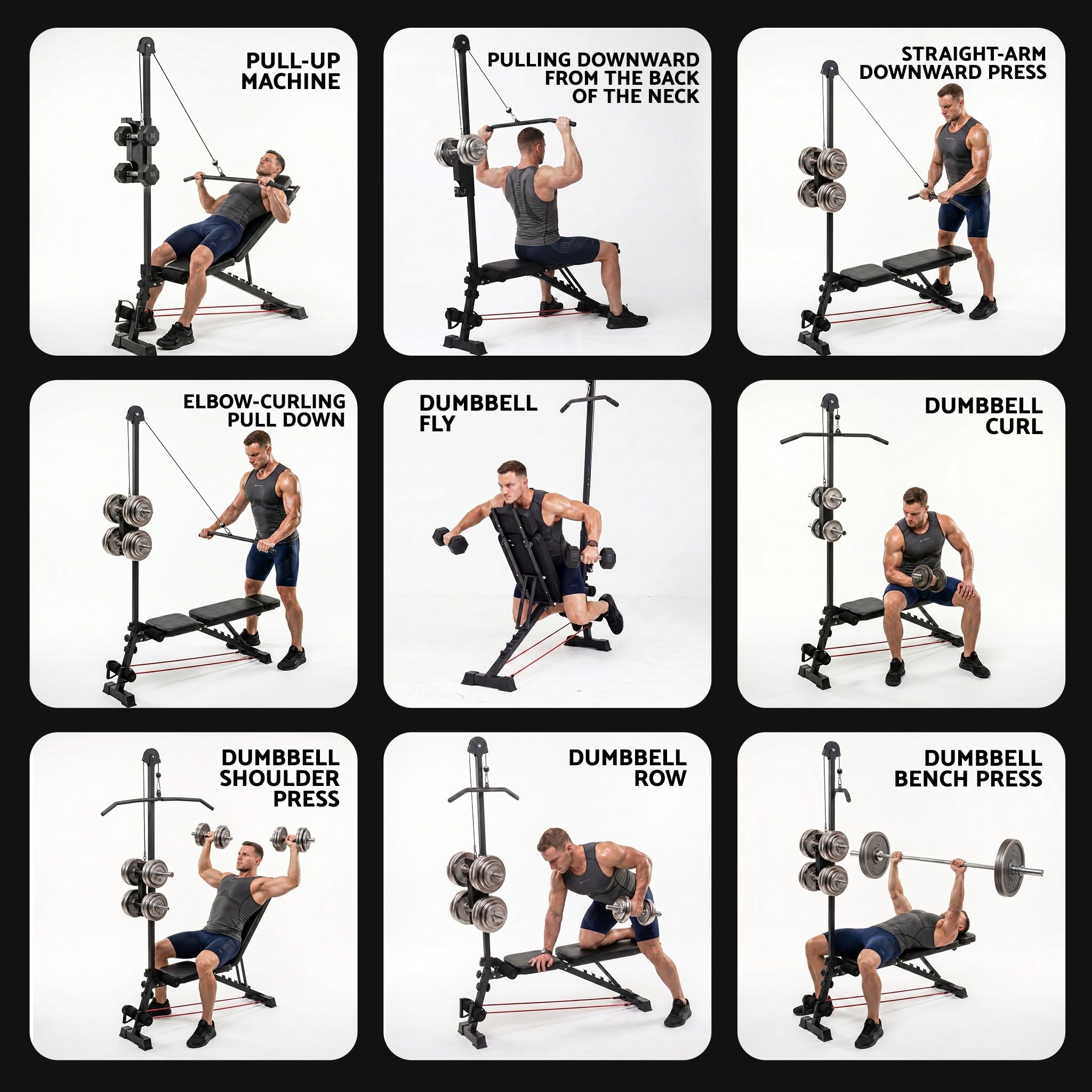 Everfit Adjustable Weight Bench Foldable Multi-Function Weight Bench