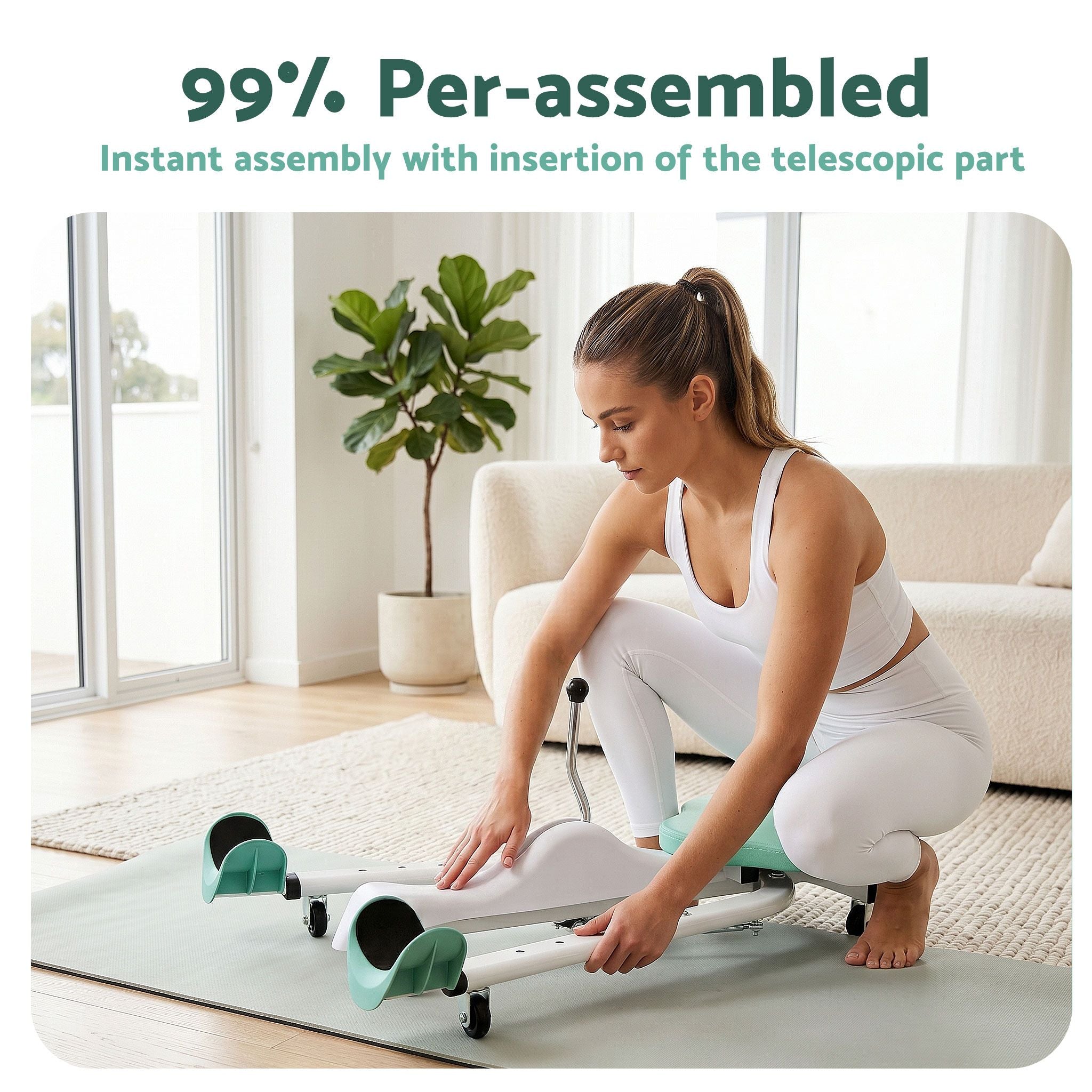 Everfit Leg Stretcher Machine Foldable 180 degree Adjustable Split Machine Green