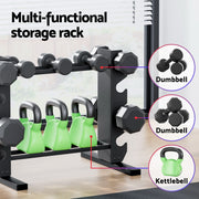 Everfit Dumbbells Rack Dumbbell Kettlebell Stand Home Gym Storage 200kg Capacity FIT-M-RACK-4L