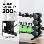 Everfit Dumbbells Rack Dumbbell Kettlebell Stand Home Gym Storage 200kg Capacity FIT-M-RACK-4L