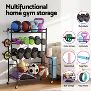 Everfit Dumbbell Rack Weight Rack for Dumbbells Home Gym Storage Black FIT-M-RACK-H-4L