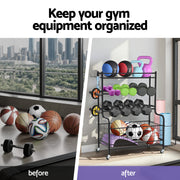 Everfit Dumbbell Rack Weight Rack for Dumbbells Home Gym Storage Black FIT-M-RACK-H-4L