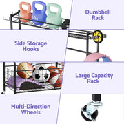 Everfit Dumbbell Rack Weight Rack for Dumbbells Home Gym Storage Black FIT-M-RACK-H-4L