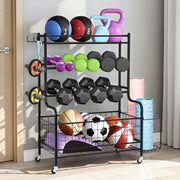 Everfit Dumbbell Rack Weight Rack for Dumbbells Home Gym Storage Black FIT-M-RACK-H-4L