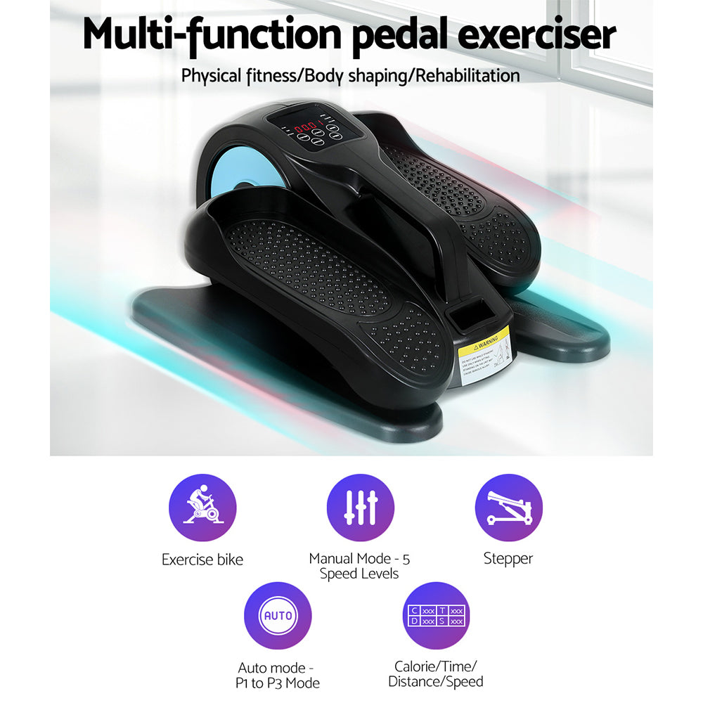 Everfit Pedal Exerciser Mini Exercise Bike Cross Trainer 50W Blue FIT-PEDAL-ELEC-B-BL