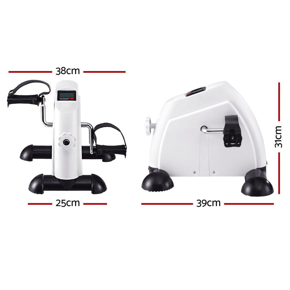 Everfit Pedal Exerciser Mini Exercise Bike Cross Trainer Under Desk Bike White FIT-PEDAL-ELEC-C-012-WH