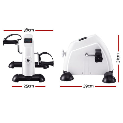 Everfit Pedal Exerciser Mini Exercise Bike Cross Trainer Under Desk Bike White FIT-PEDAL-ELEC-C-012-WH