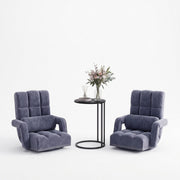 Artiss Floor Sofa Chair & Coffee Table Set, Swivel Lounge Recliner Side Tables FLOOR-0163-G-IND