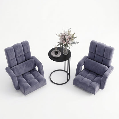 Artiss Floor Sofa Chair & Coffee Table Set, Swivel Lounge Recliner Side Tables FLOOR-0163-G-IND