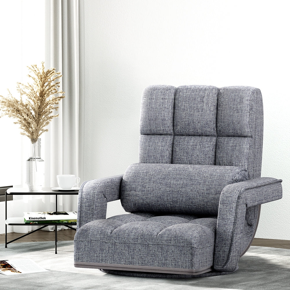 Artiss Floor Chair Lounge Sofa Swivel Grey FLOOR-0163-GY