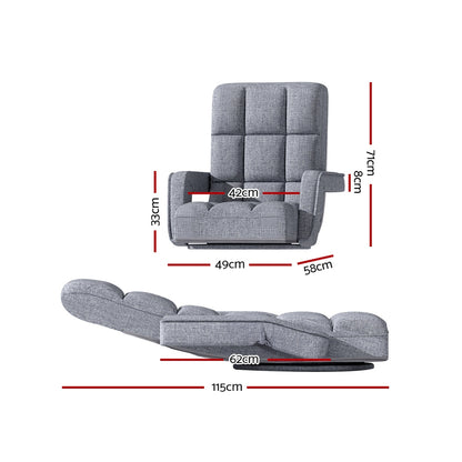 Artiss Floor Chair Lounge Sofa Swivel Grey FLOOR-0163-GY