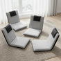 Artiss 4X Floor Lounge Sofa Bed Floor Cushion Velvet Grey FLOOR-0166D-GYX4