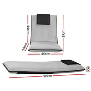 Artiss 4X Floor Lounge Sofa Bed Floor Cushion Velvet Grey FLOOR-0166D-GYX4