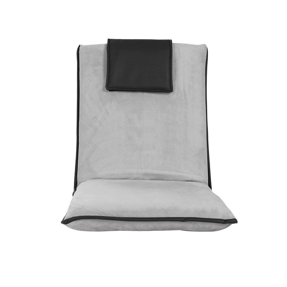 Artiss 4X Floor Lounge Sofa Bed Floor Cushion Velvet Grey FLOOR-0166D-GYX4