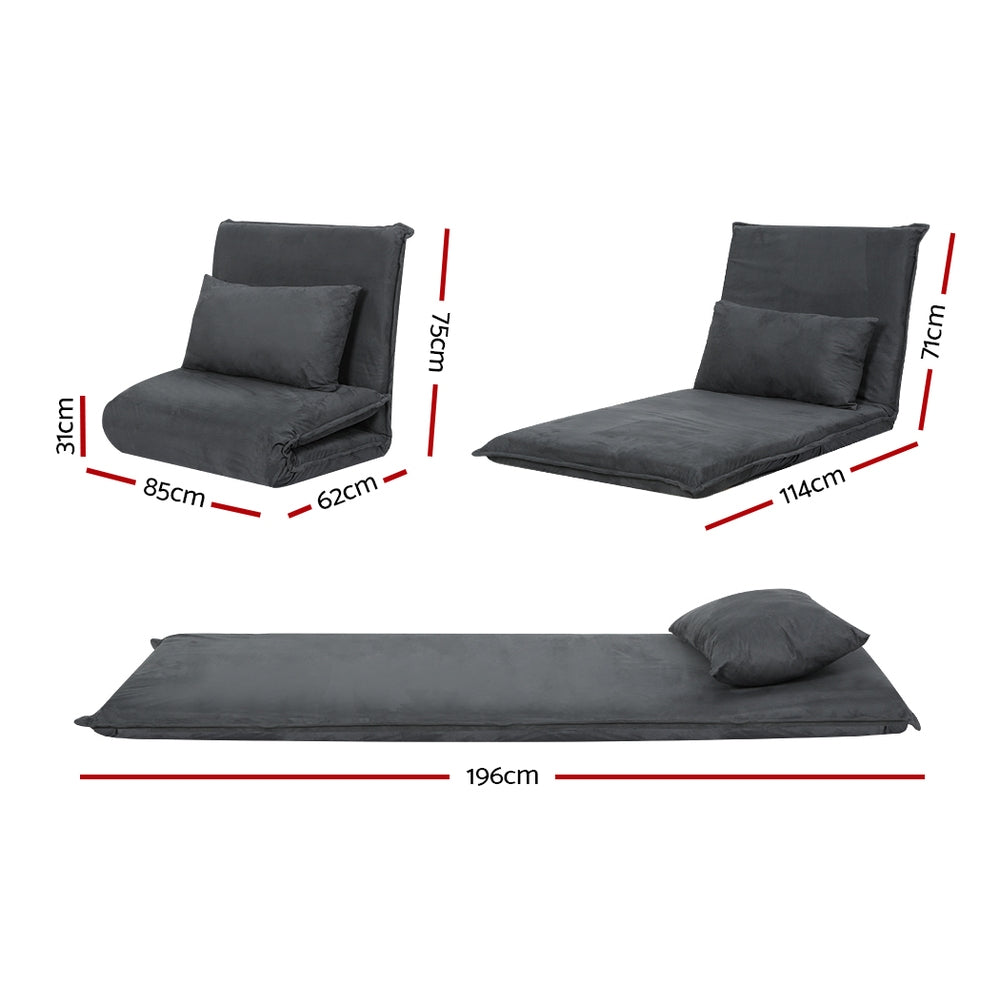 Artiss Floor Sofa Bed Lounge Couch Recliner Chair Folding Foam Camping Bed FLOOR-0312-CH