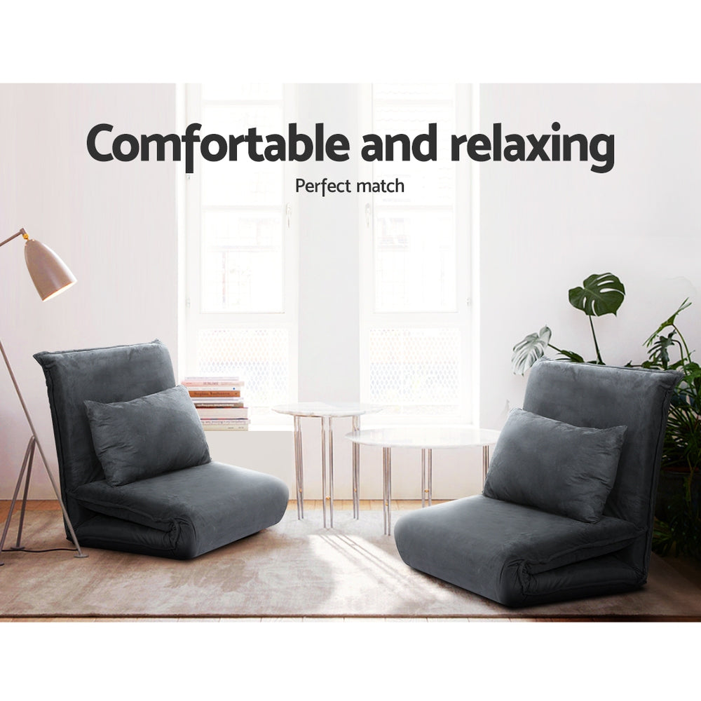 Artiss Floor Sofa Bed Lounge Couch Recliner Chair Folding Foam Camping Bed FLOOR-0312-CH