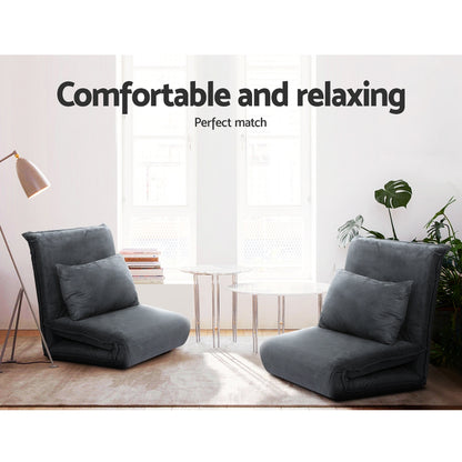 Artiss Floor Sofa Bed Lounge Couch Recliner Chair Folding Foam Camping Bed FLOOR-0312-CH
