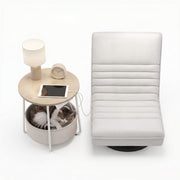 Artiss Floor Lounge & Round Coffee Table Side End Table with Charging Station Set FLOOR-03LIN-V-COF03