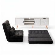 Artiss Sofa Bed Adjustable Floor Chair & TV Unit 120cm Entertainment Cabinet Set FLOOR-170SUE-E-TV01