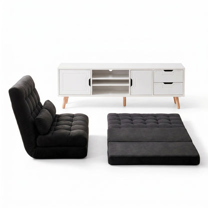 Artiss Sofa Bed Adjustable Floor Chair & TV Unit 120cm Entertainment Cabinet Set FLOOR-170SUE-E-TV01