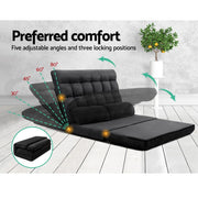 Artiss Sofa Bed Adjustable Floor Chair & TV Unit 120cm Entertainment Cabinet Set FLOOR-170SUE-E-TV01