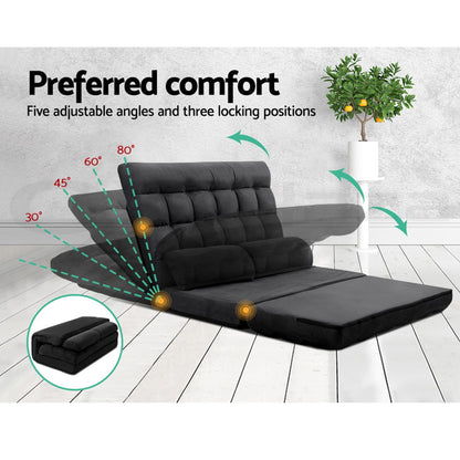 Artiss Sofa Bed Adjustable Floor Chair & TV Unit 120cm Entertainment Cabinet Set FLOOR-170SUE-E-TV01