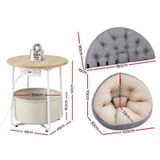 Artiss Floor Lounge and Coffee Table w/ Charging Station Set FLOOR-180LIN-V-COF-03