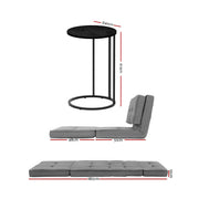Artiss Single Sofa Bed and Side Table Set, Adjustable Recliner Narrow End Table FLOOR-19LIN-COF-01