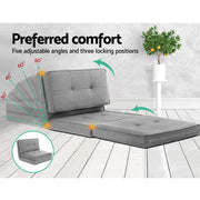 Artiss Single Sofa Bed and Side Table Set, Adjustable Recliner Narrow End Table FLOOR-19LIN-COF-01