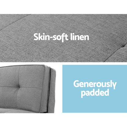 Artiss Single Sofa Bed and Side Table Set, Adjustable Recliner Narrow End Table FLOOR-19LIN-COF-01