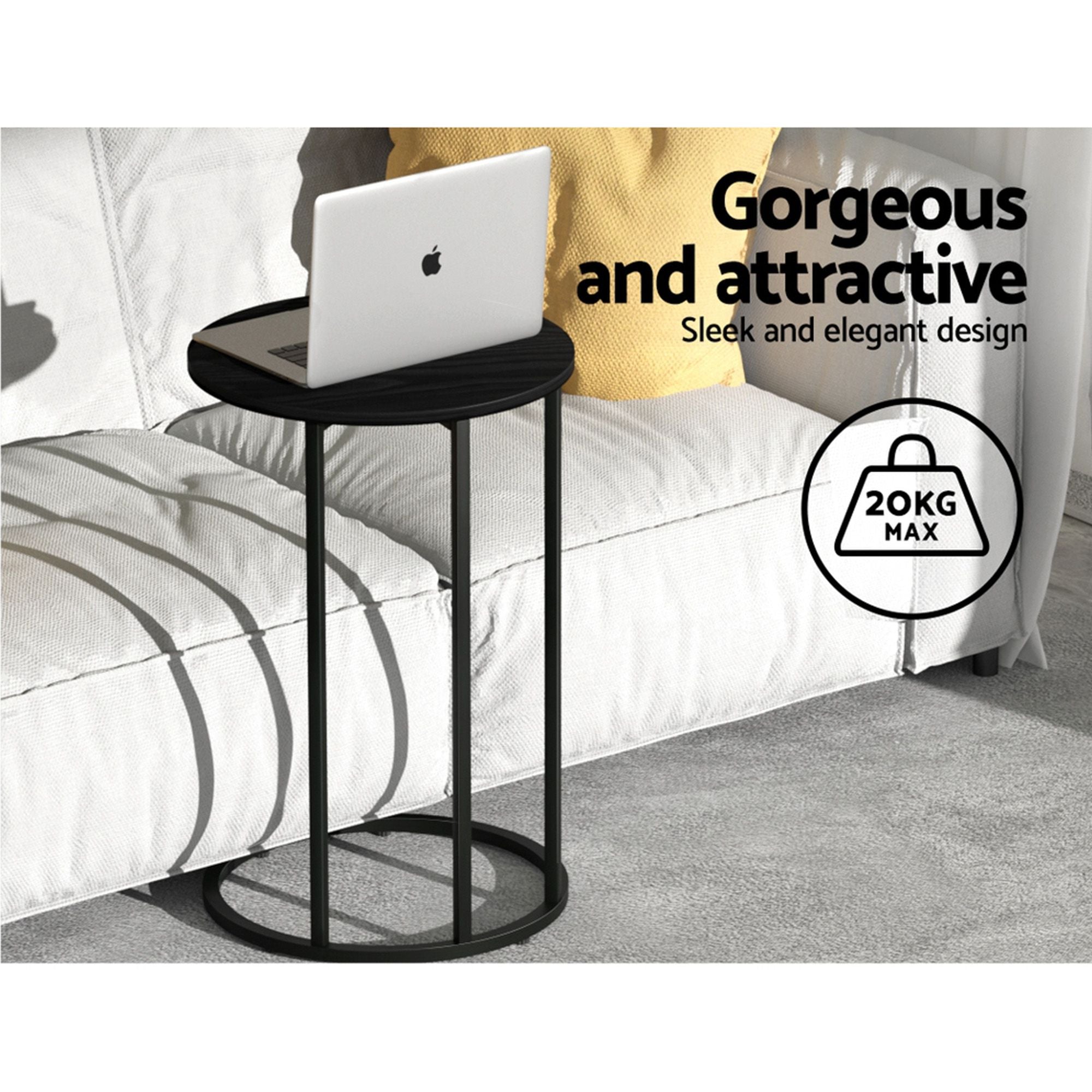 Artiss Single Sofa Bed and Side Table Set, Adjustable Recliner Narrow End Table FLOOR-19LIN-COF-01