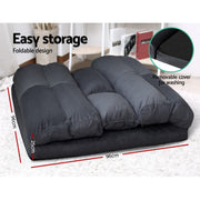 Artiss Floor Lounge Sofa Bed & Coffee Table 2 Tier Marble Effect Side Table Set FLOOR-200SUE-S-COF08