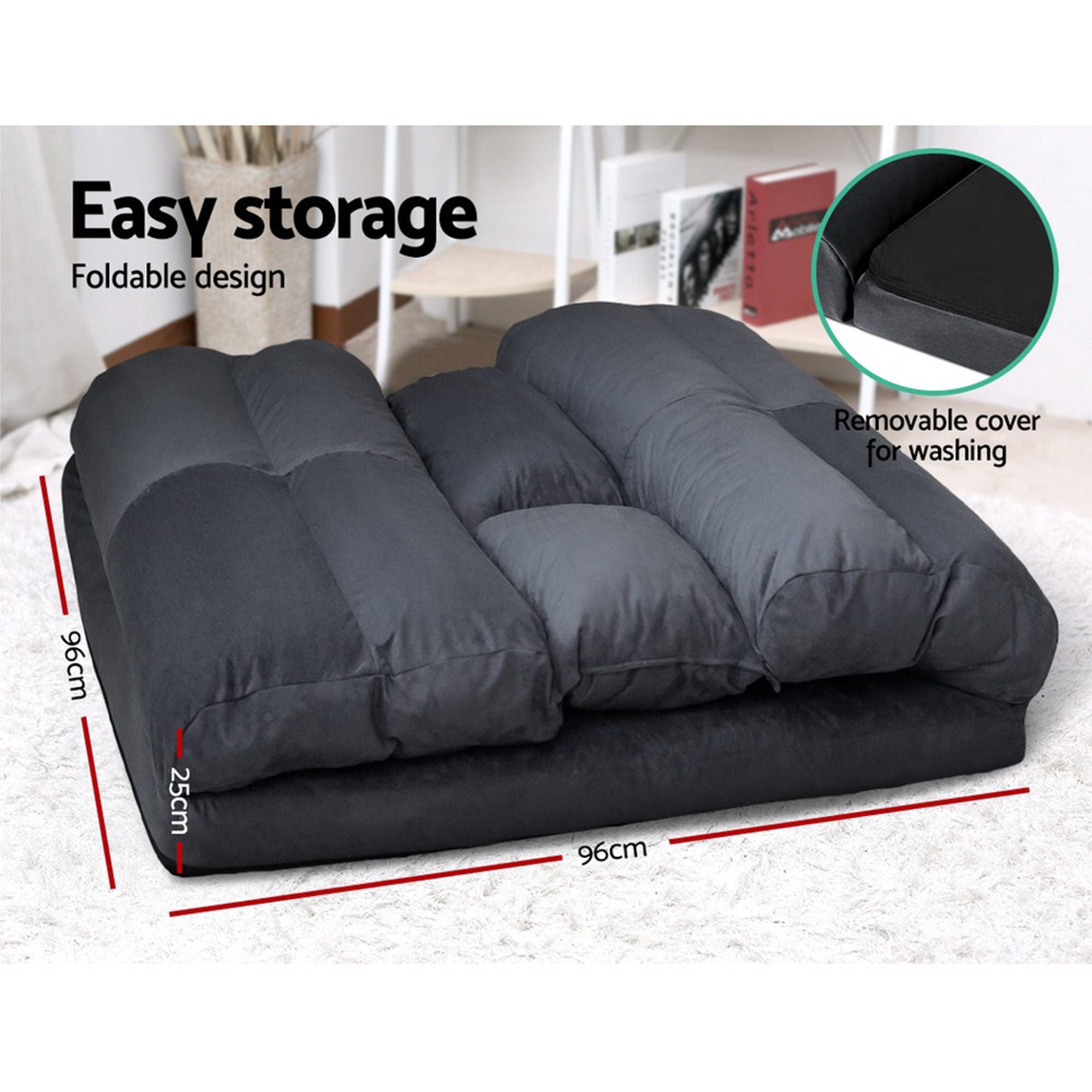 Artiss Floor Lounge Sofa Bed & Coffee Table 2 Tier Marble Effect Side Table Set FLOOR-200SUE-S-COF08