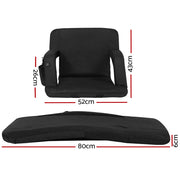 Artiss 2X Floor Lounge Sofa Bed With Armrest Heated Cushion FLOOR-ARM-0600D-BKX2
