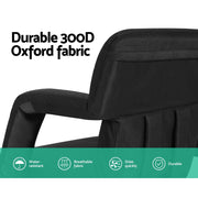 Artiss 2X Floor Lounge Sofa Bed With Armrest Heated Cushion FLOOR-ARM-0600D-BKX2