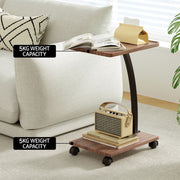 Artiss Floor Lounge & Coffee Table Set, Adjustable Recliner End Table w/ Wheels FLOOR-ARM-S-COF07