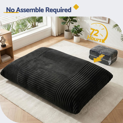 Artiss 3-in-1 Bean Bag Chair for Living Room Convertible Floor Sofa Dark Grey FLOOR-BEAN-3IN1-BK