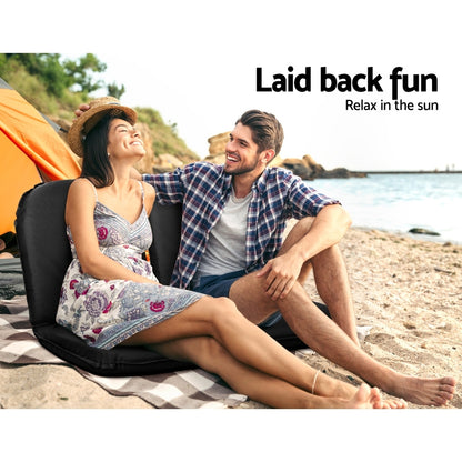 Artiss Floor Lounge Sofa Camping Chair Black FLOOR-CAMP-0156R-BK