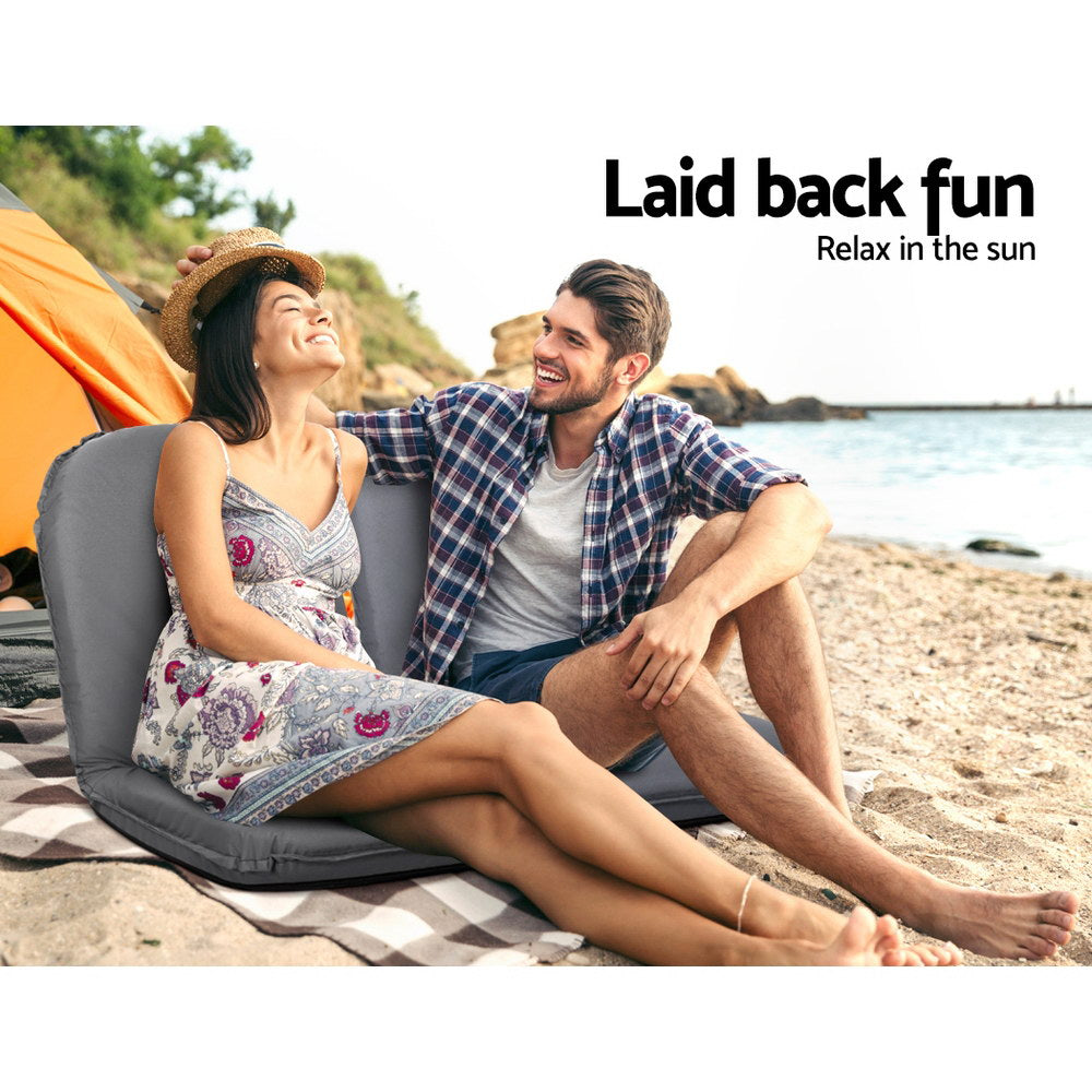 Artiss Floor Lounge Sofa Camping Chair Grey FLOOR-CAMP-0156R-GY