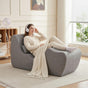 Artiss Chaise Lounge Chair Ergonomic S-Curve Floor Lounger Boneless Lounge Chairs Grey FLOOR-CHAISE-FOAM-DAGY