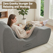 Artiss Chaise Lounge Chair Ergonomic S-Curve Floor Lounger Boneless Lounge Chairs Grey FLOOR-CHAISE-FOAM-DAGY