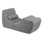 Artiss Chaise Lounge Chair Ergonomic S-Curve Floor Lounger Boneless Lounge Chairs Grey FLOOR-CHAISE-FOAM-DAGY