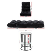 Artiss Sofa Bed Floor Lounge Recliner Foldable Chair & Side Table Bundle FLOOR-M193-S-COF08